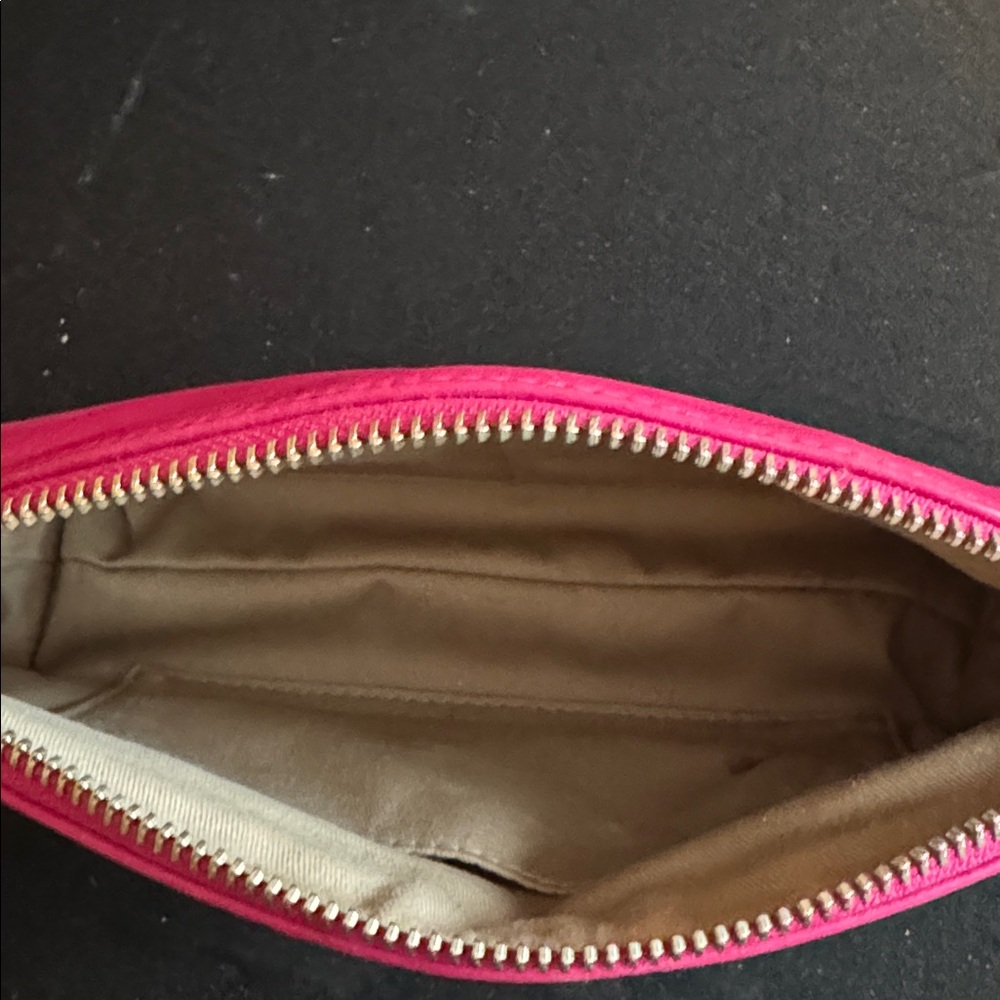 Coach Hot Pink Leather Cosmetic Pouch - Picture 11 of 11